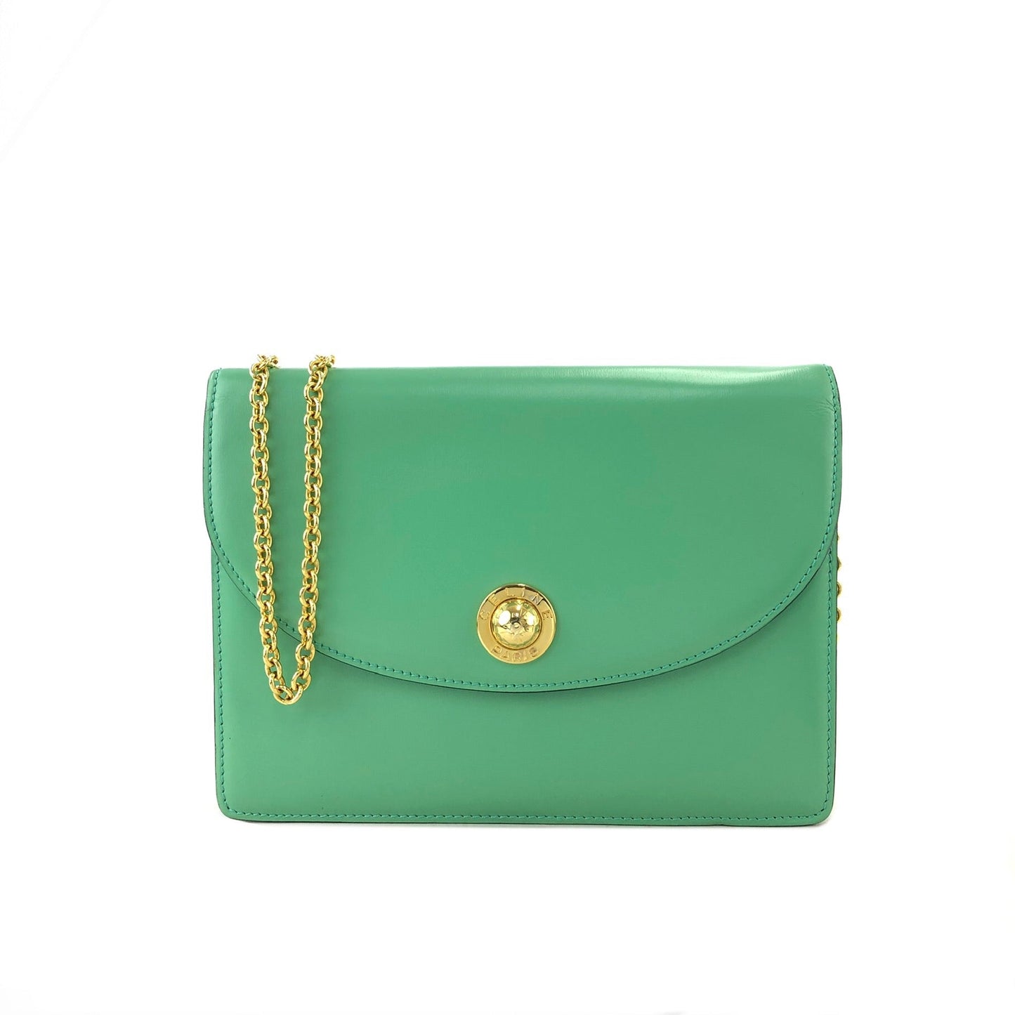 CELINE Starball Chain Shoulderbag Green Vintage Old Celine ctvzih