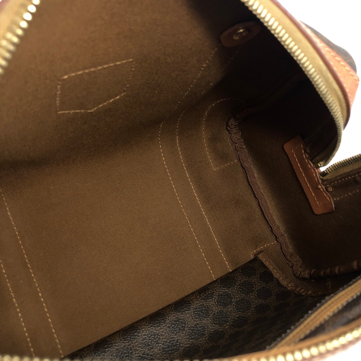 CELINE Macadam Blason Boston bag Handbag Brown Vintage Old Celine s68ihd