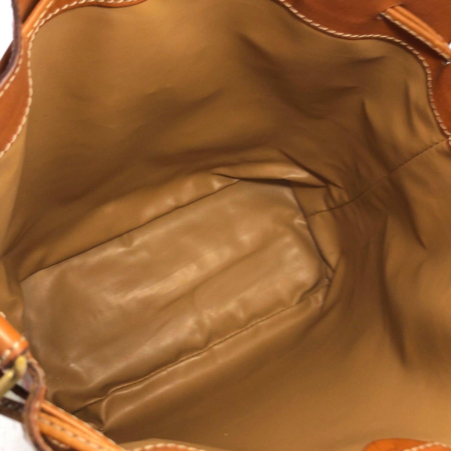 CELINE Macadam Blason Drawstring Bucket Shoulder bag Beige Vintage Old CELINE 8cumcm
