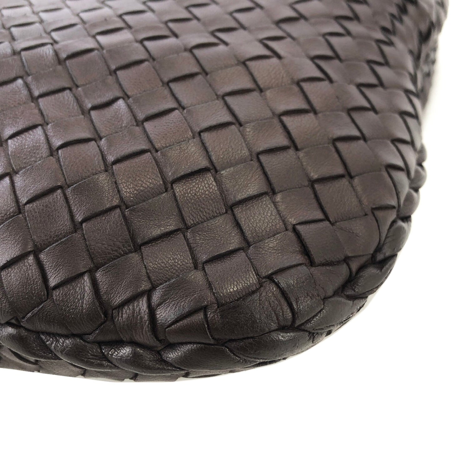 Bottega Veneta Intrecciato Leather Hobo bag Shoulder bag Dark Brown VIntage ffke7u