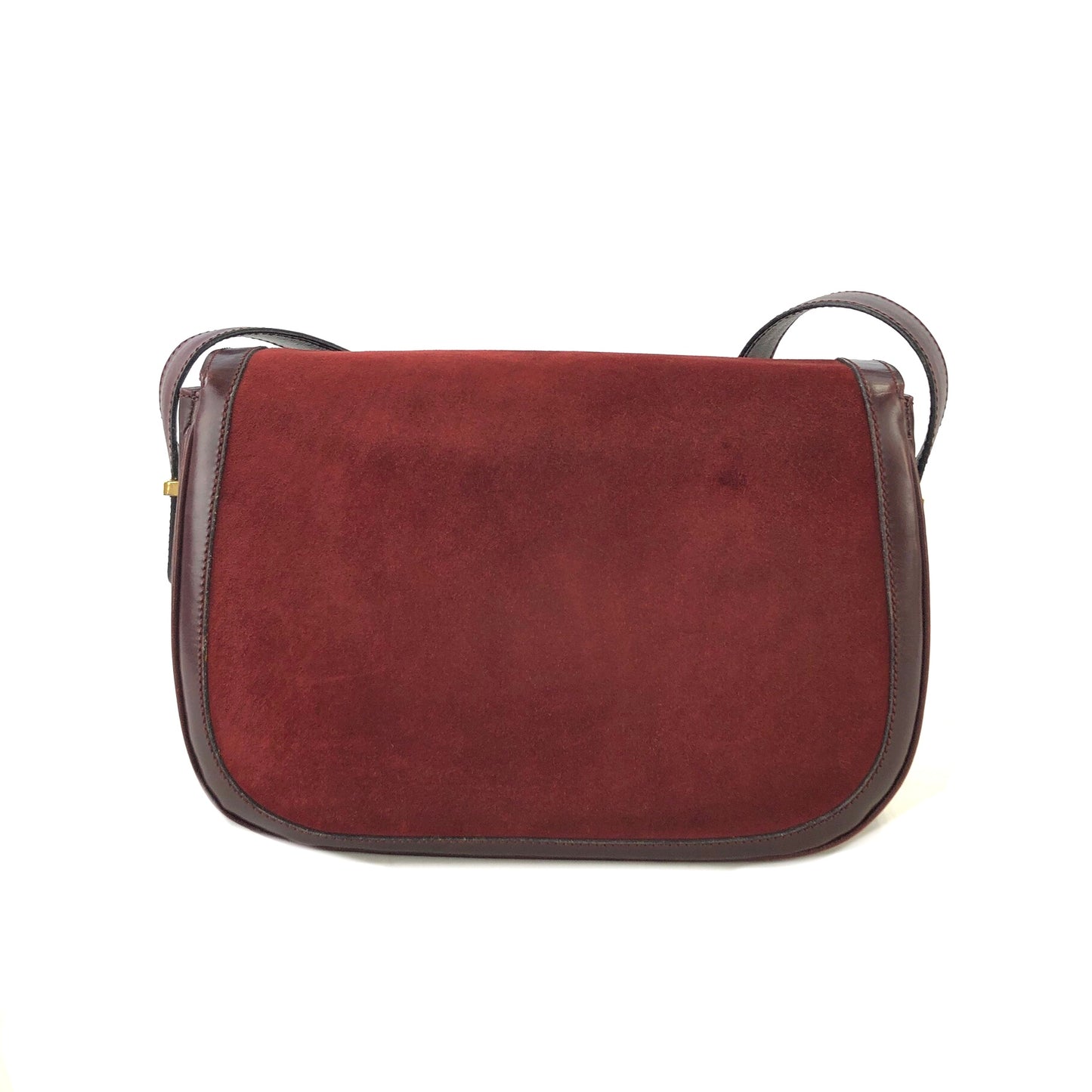 CELINE Triomphe Horseshoe Suede Leather Shoulder bag Bordeaux vintage old Celine rxbz24