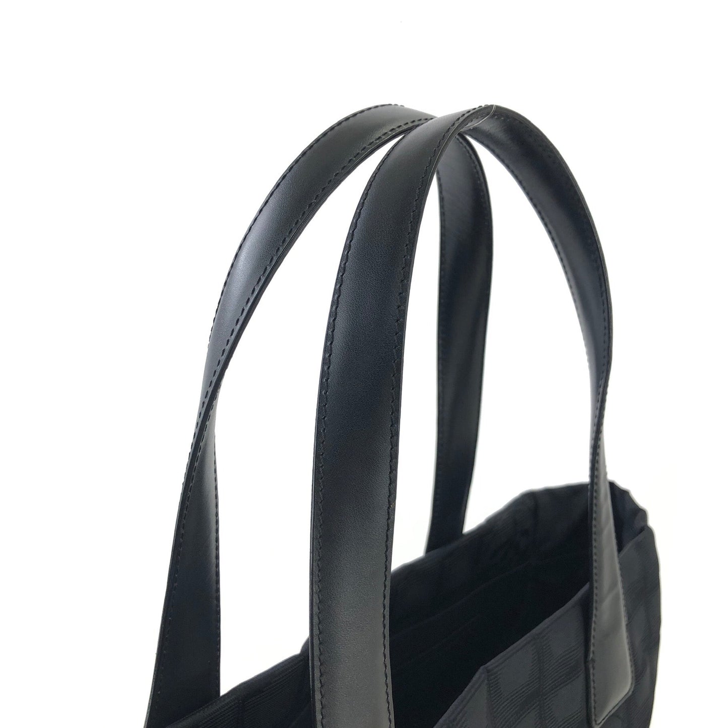 CHANEL New Travel Line PM Nylon Jacquard Handbag Tote Bag Black Old Vintage 8yw4tz