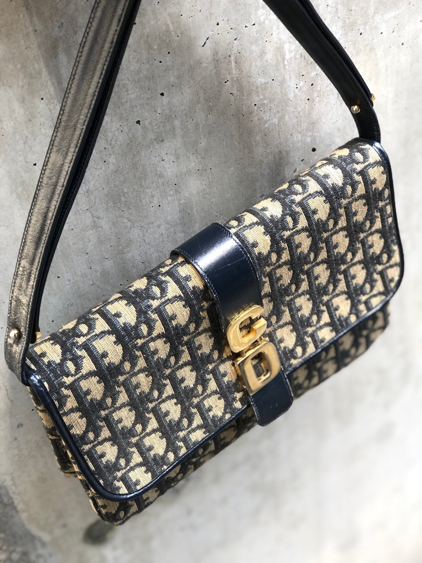 Christian Dior Trotter 皮革×提花海軍藍 av4dz6