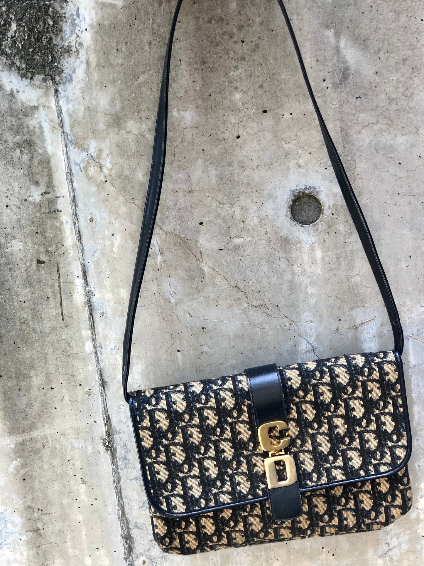 Christian Dior Trotter 皮革×提花海軍藍 av4dz6