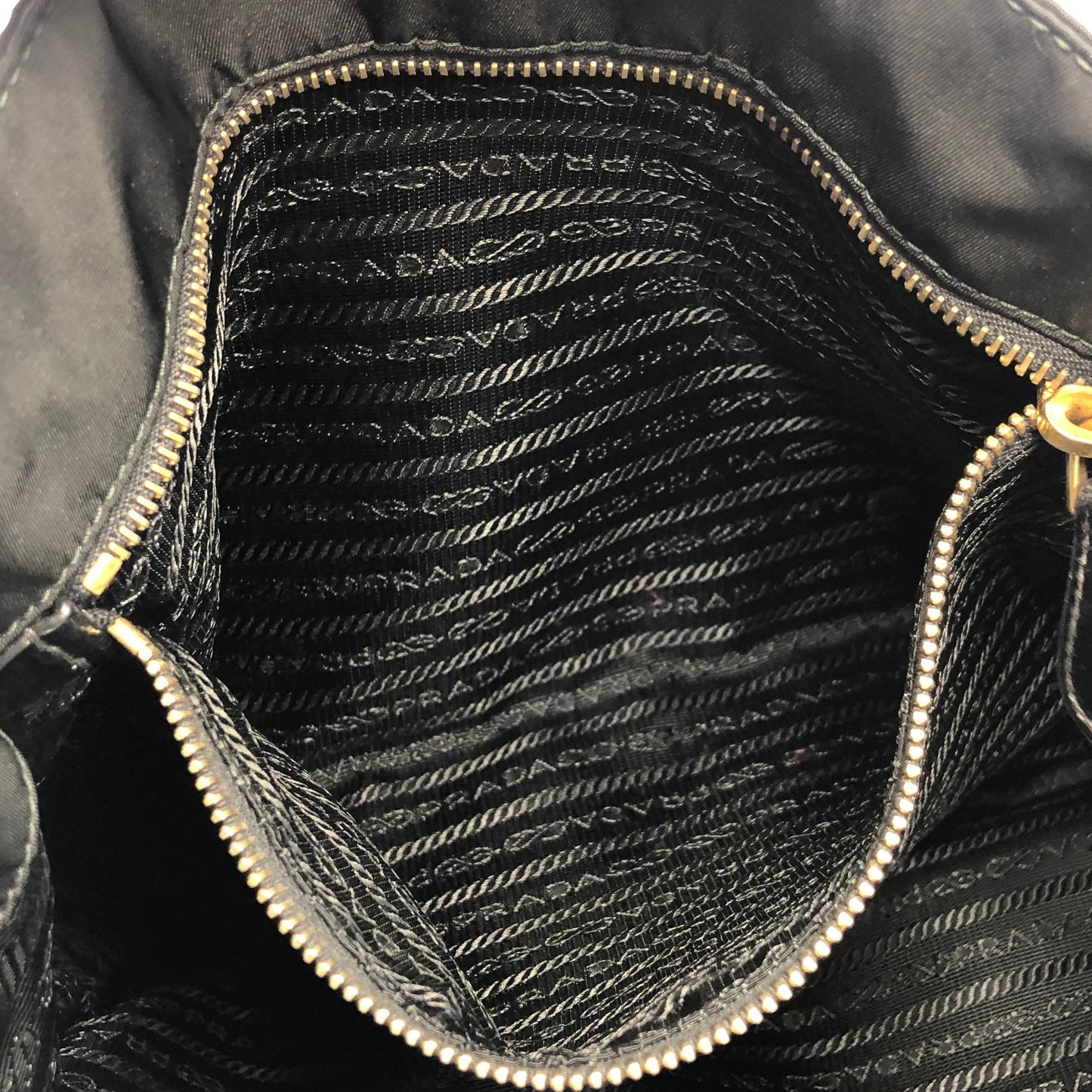 PRADA Triangle Logo Nylon Tote Bag Shoulder Bag Black Vintage Old ehk63n