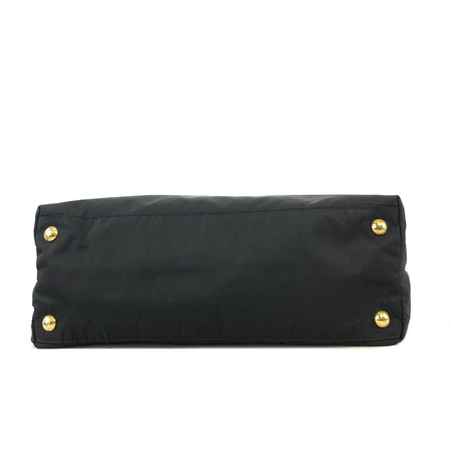 PRADA Triangle Logo Nylon Tote Bag Shoulder Bag Black Vintage Old ehk63n