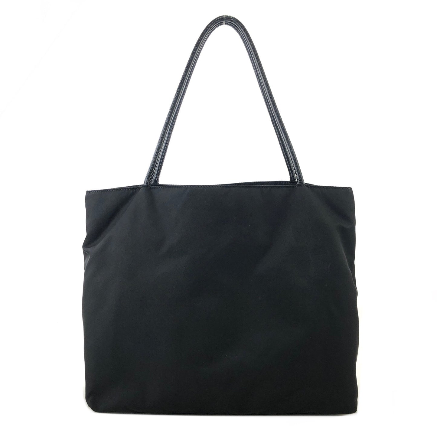 PRADA Triangle Logo Nylon Tote Bag Shoulder Bag Black Vintage Old ehk63n