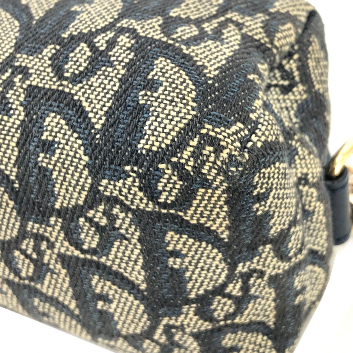 Christian Dior Trotter Oblique Jacquard Chain Mini Shoulder bag Navy Vintage Old 2xadkk