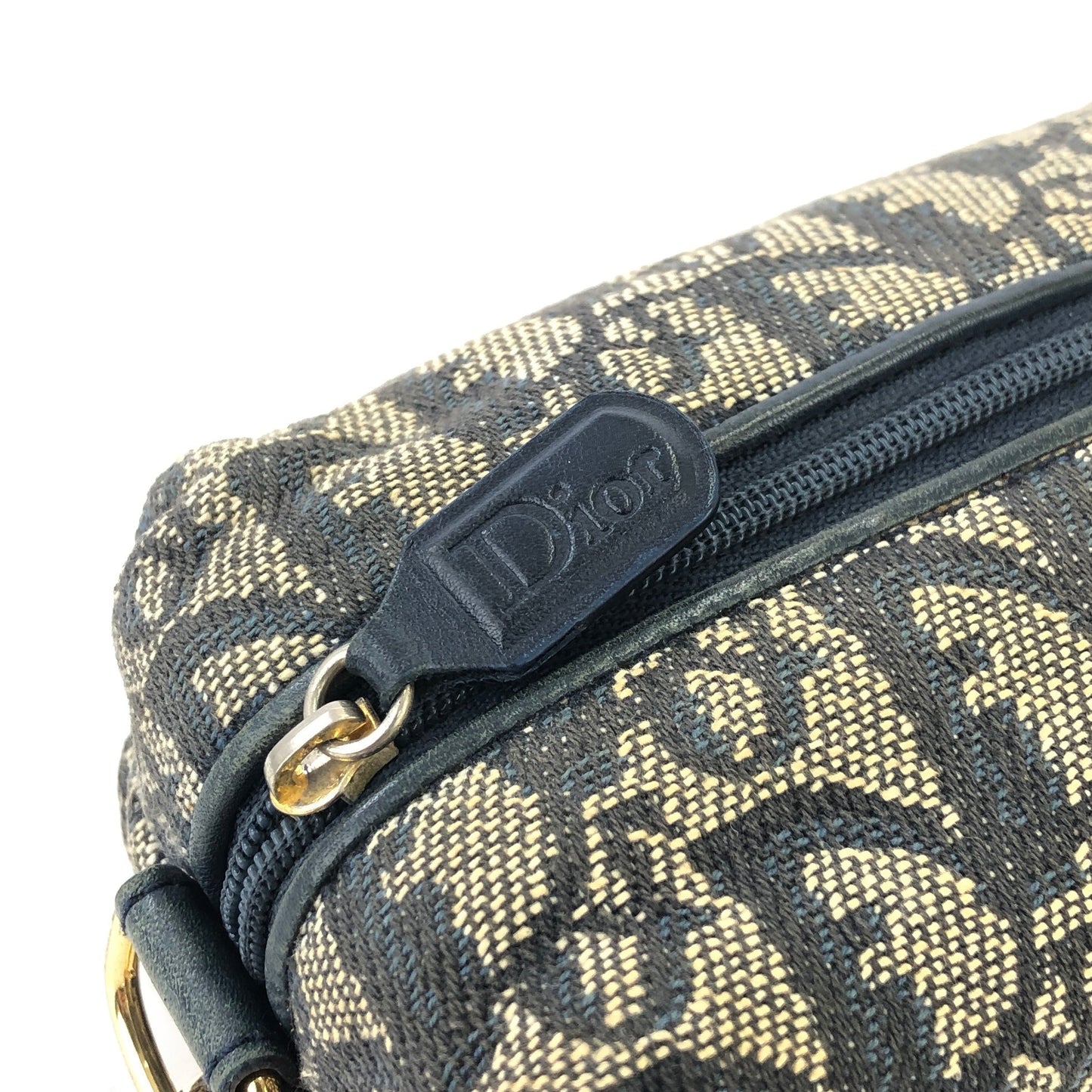 Christian Dior Trotter Oblique Jacquard Chain Mini Shoulder bag Navy Vintage Old 2xadkk