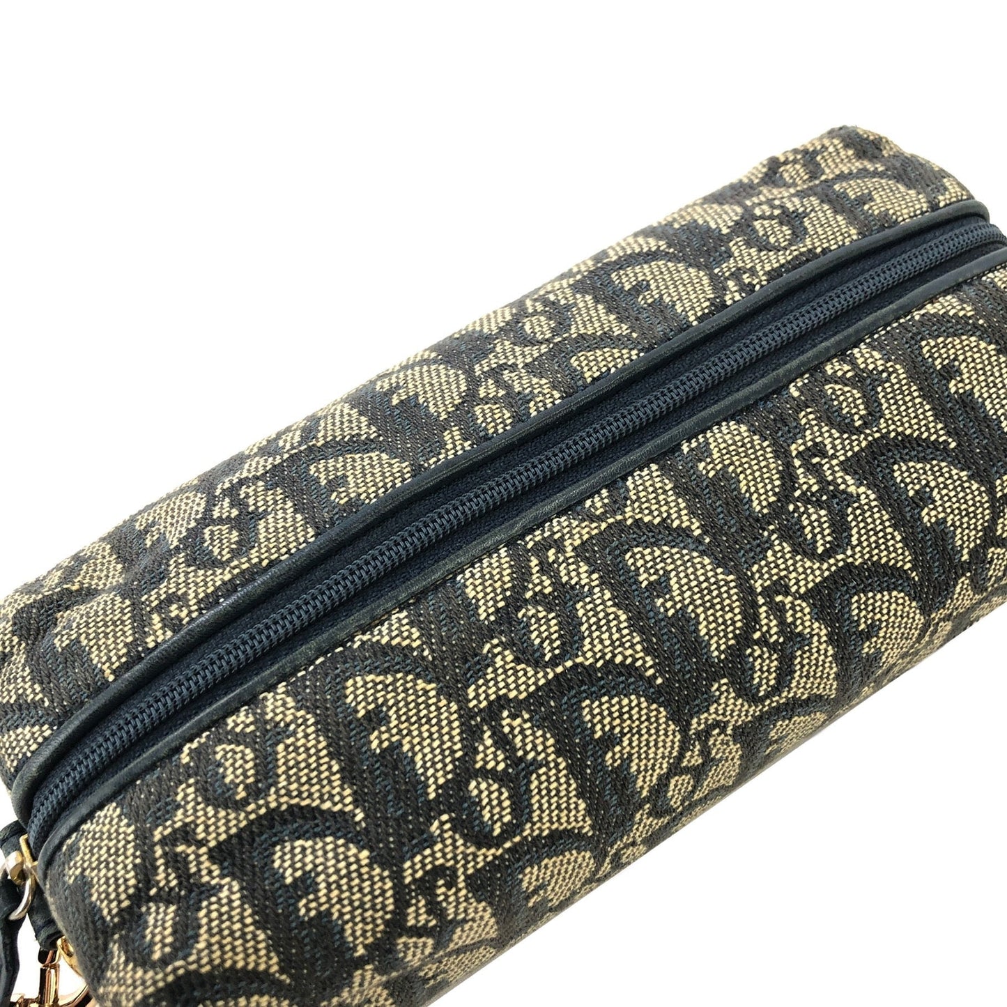 Christian Dior Trotter Oblique Jacquard Chain Mini Shoulder bag Navy Vintage Old 2xadkk
