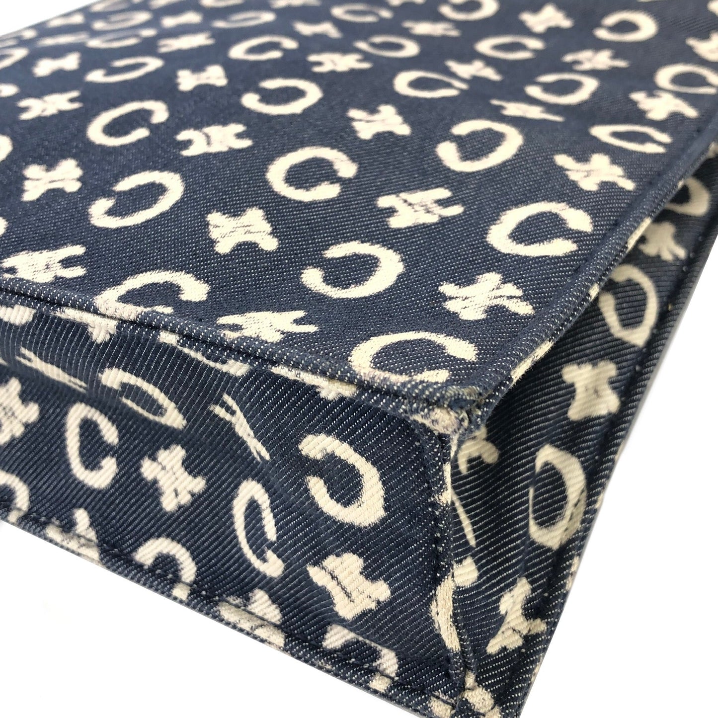 CELINE C-Macadam Club blason Handbag Denim Indigo Vintage Old Celine blason 2t3rbt