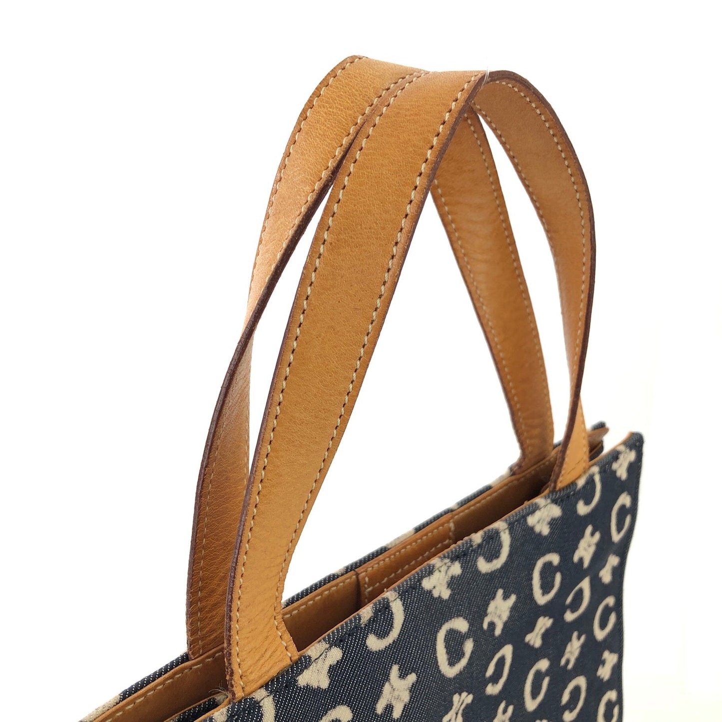 CELINE C-Macadam Club blason Handbag Denim Indigo Vintage Old Celine blason 2t3rbt