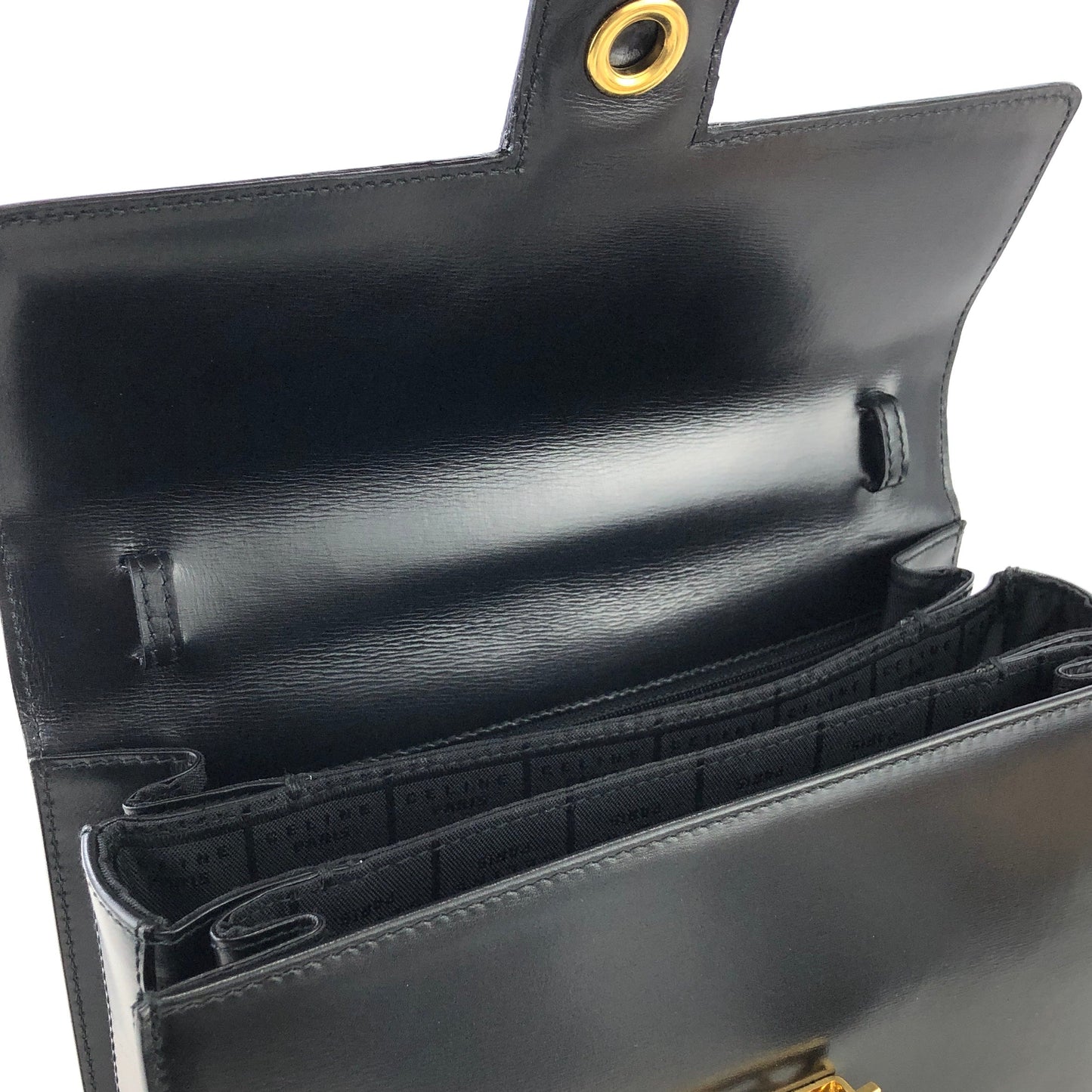 CELINE Horse Carriage Two-way Handbag Crossbody Shoulderbag Black Vintage Old CELINE amcz36