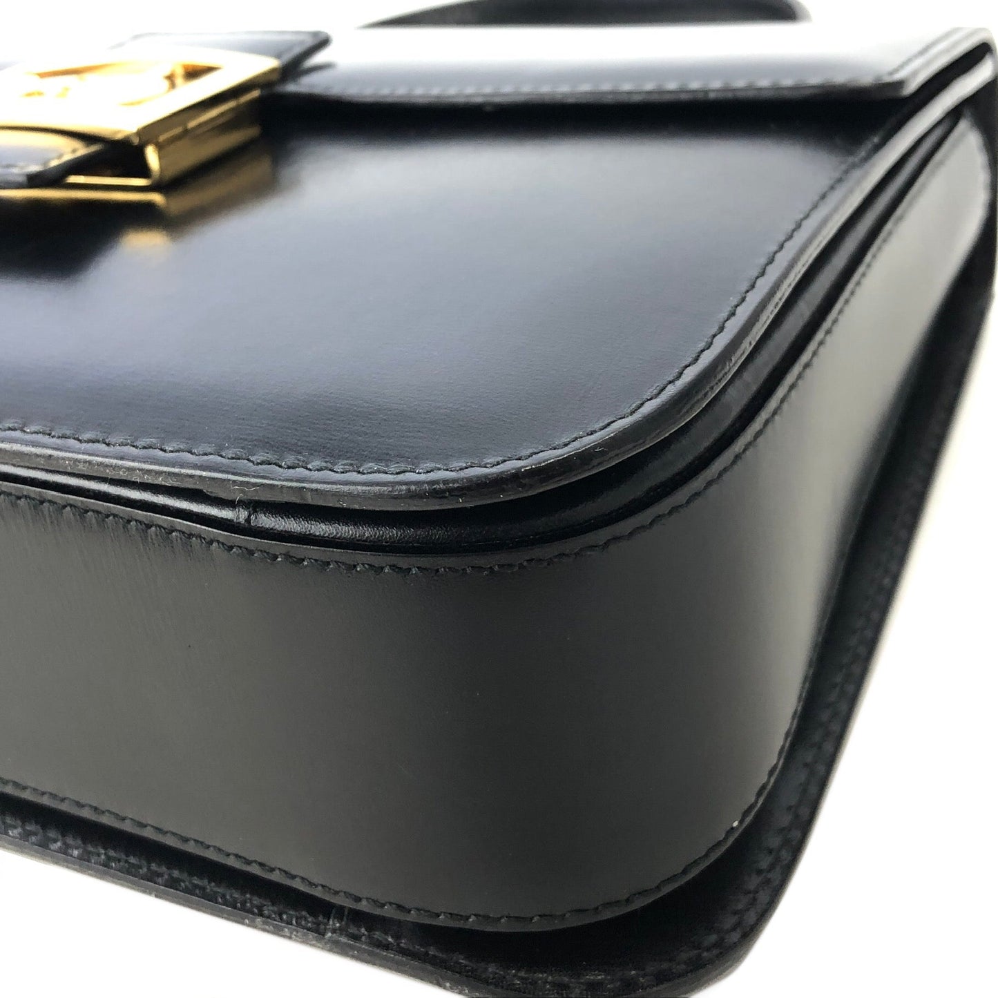 CELINE Horse Carriage Two-way Handbag Crossbody Shoulderbag Black Vintage Old CELINE amcz36