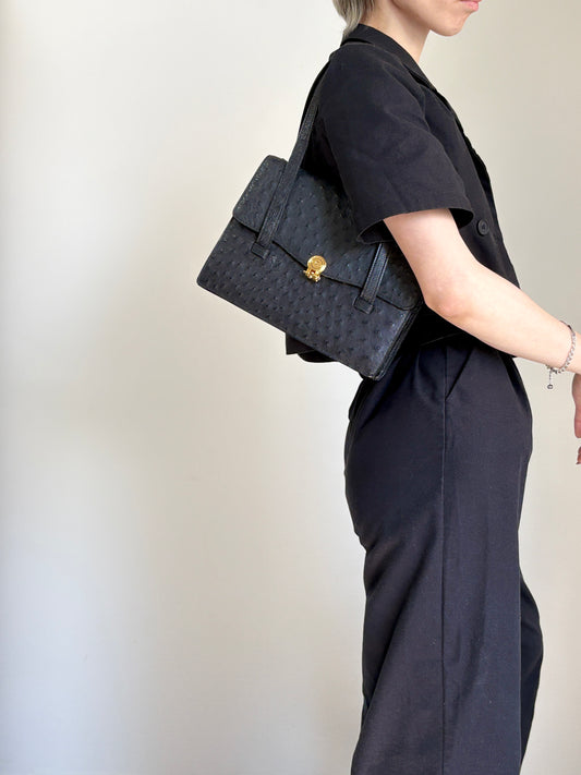 Christian Dior Handbag Black Vintage 4keybj