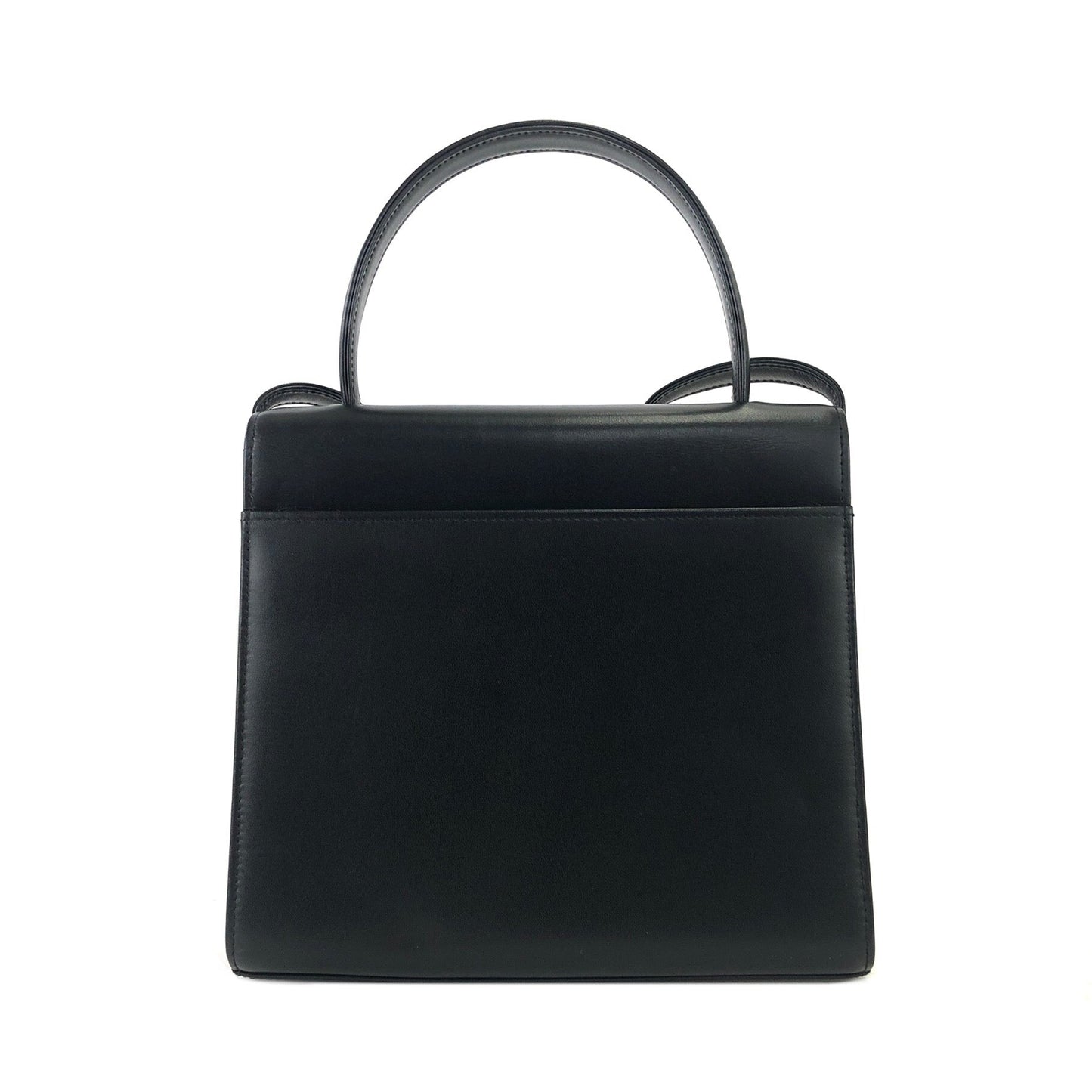 GIVENCHY Logo Leather Handbag Shoulder bag Black Vintage Old wehxfj