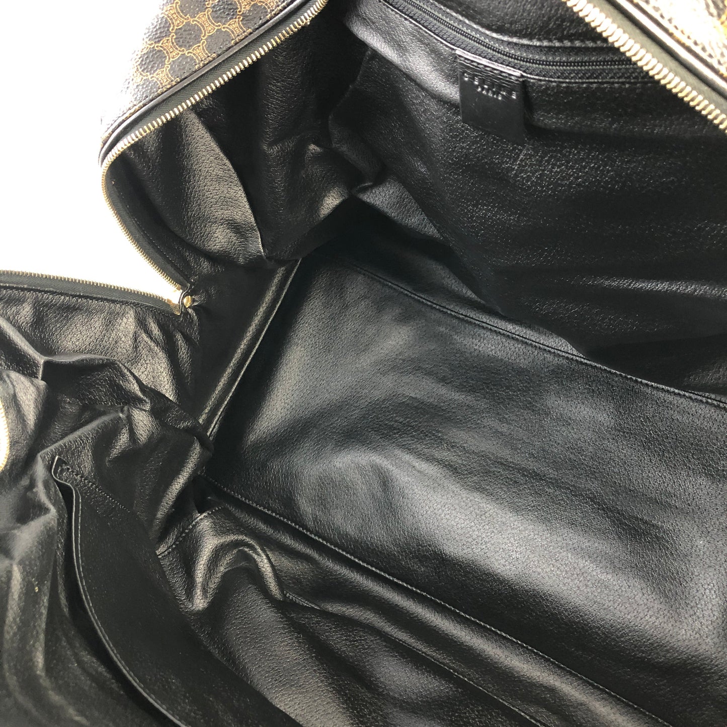 CELINE Macadam Blason Boston Travel Bag Black Vintage Old Celine mvwisn