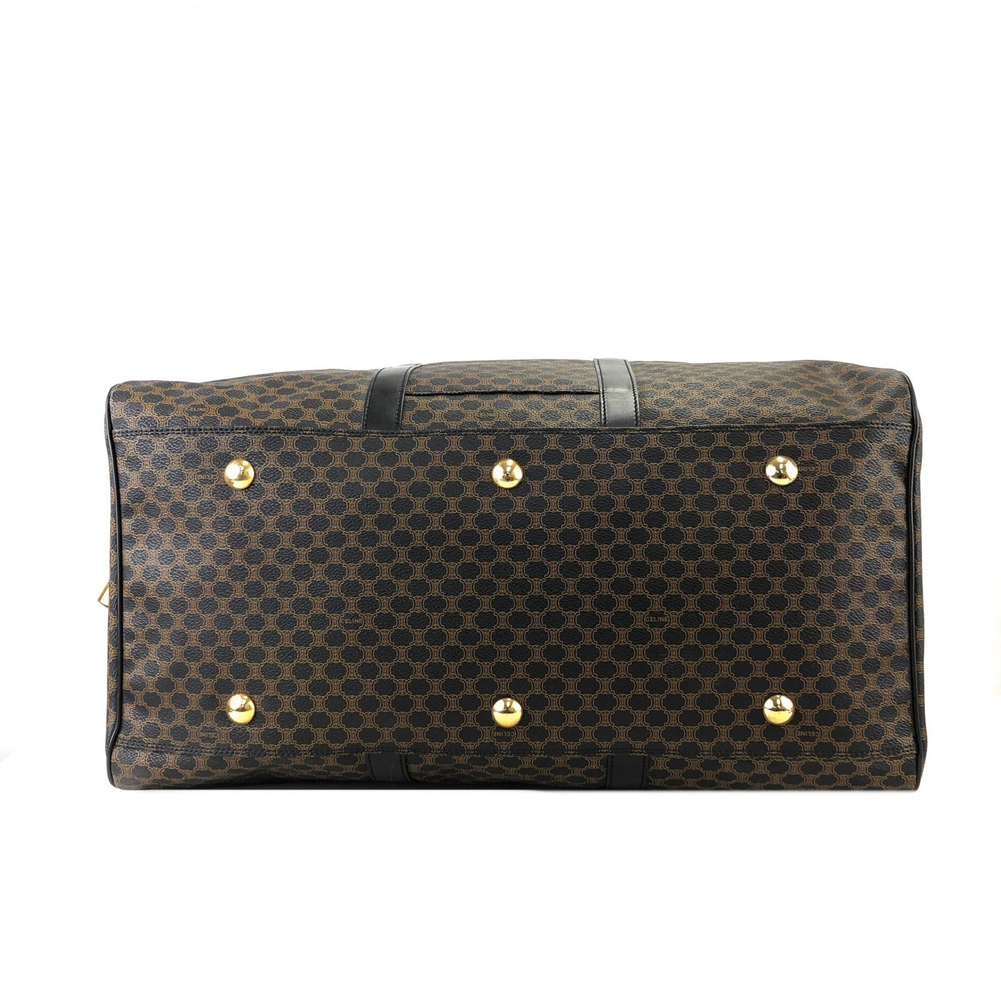 CELINE Macadam Blason Boston Travel Bag Black Vintage Old Celine mvwisn