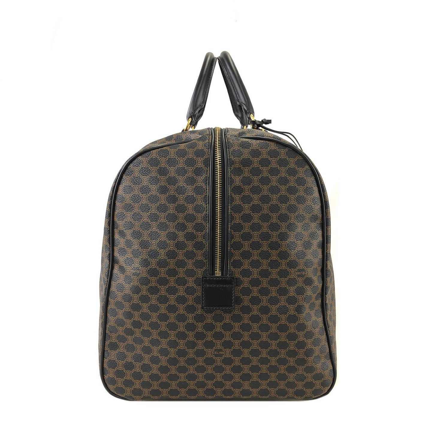 CELINE Macadam Blason Boston Travel Bag Black Vintage Old Celine mvwisn