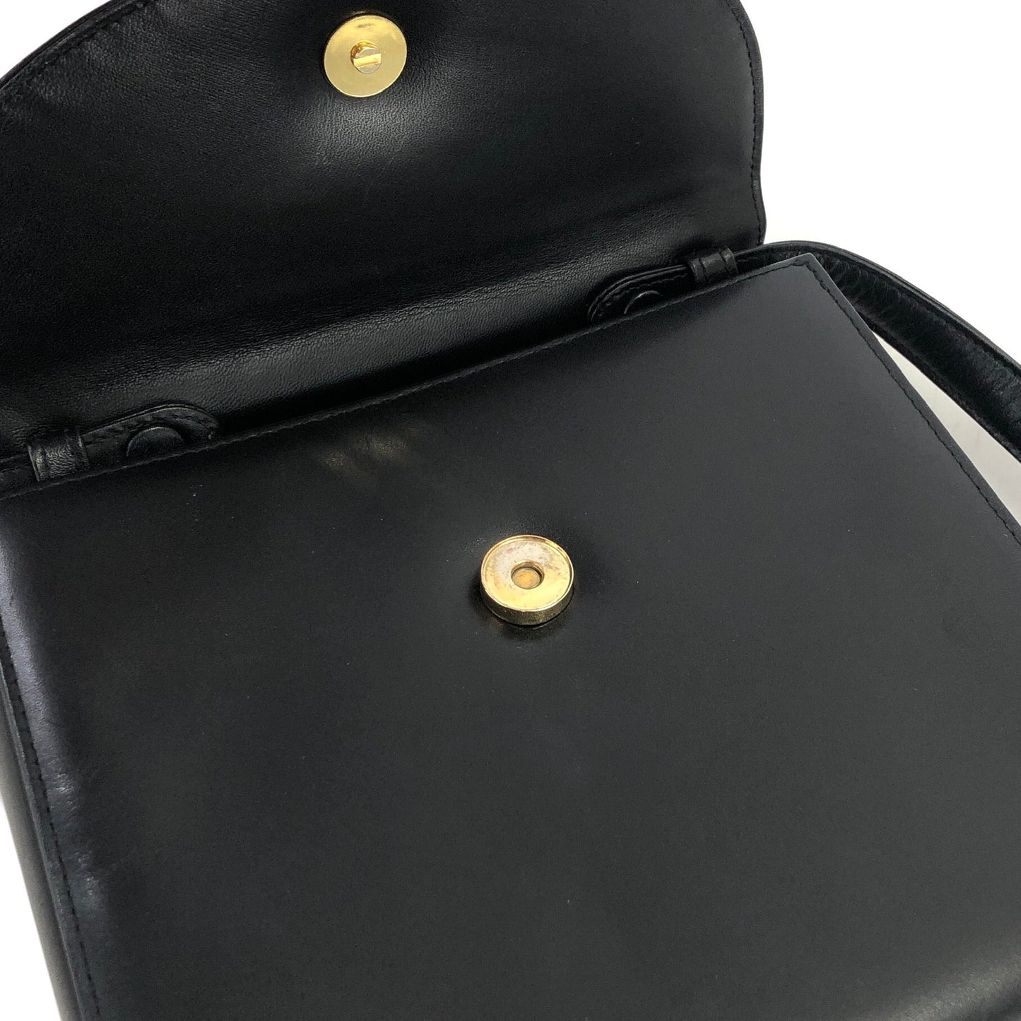 GIVENCHY Logo Leather Handbag Shoulder bag Black Vintage Old wehxfj