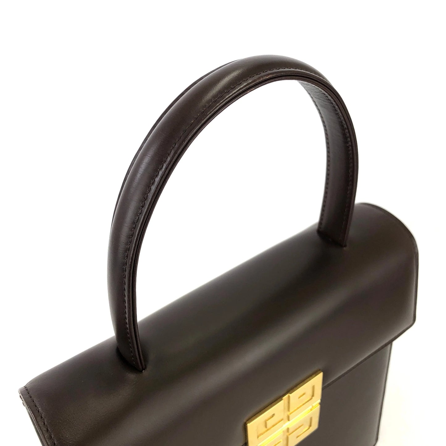 GIVENCHY 標誌手袋單肩包棕色復古舊 f6u5eu