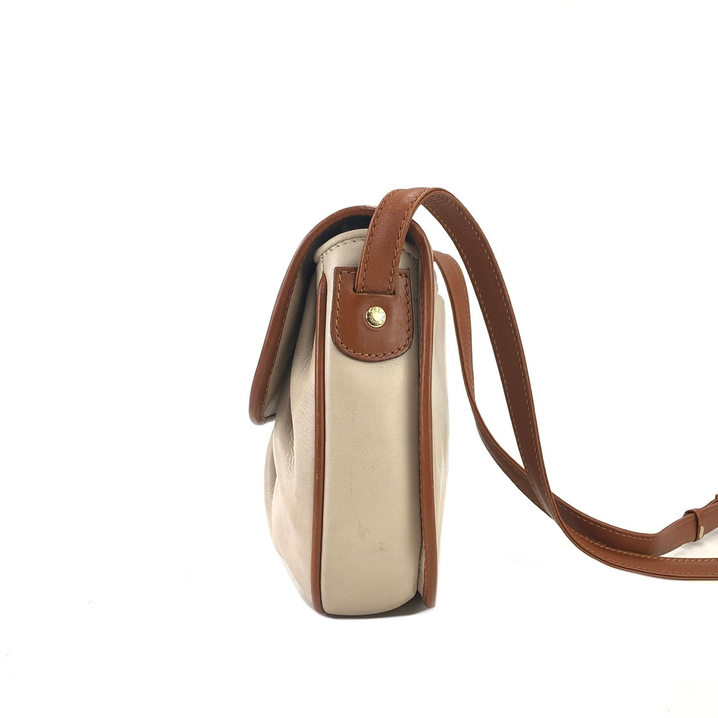 CELINE Blason Shirring Shoulder bag Ivory Vintage Old CELINE vatnr3