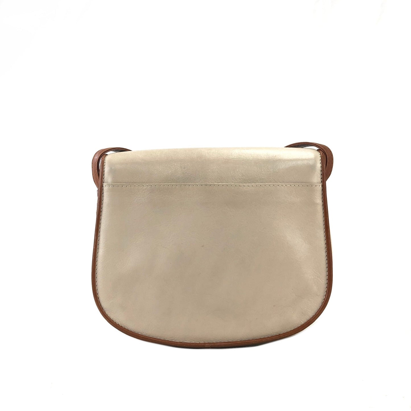 CELINE Blason Shirring Shoulder bag Ivory Vintage Old CELINE vatnr3