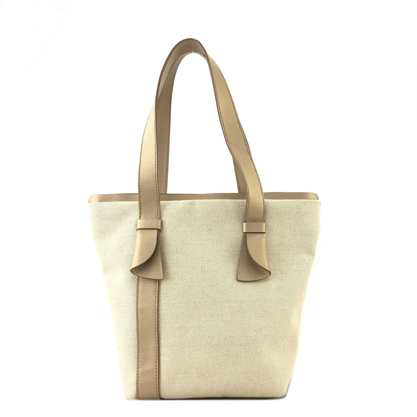 Salvatore Ferragamo Vala Ribbon Canvas Handbag Totebag Beige Vintage Old gcyi7z