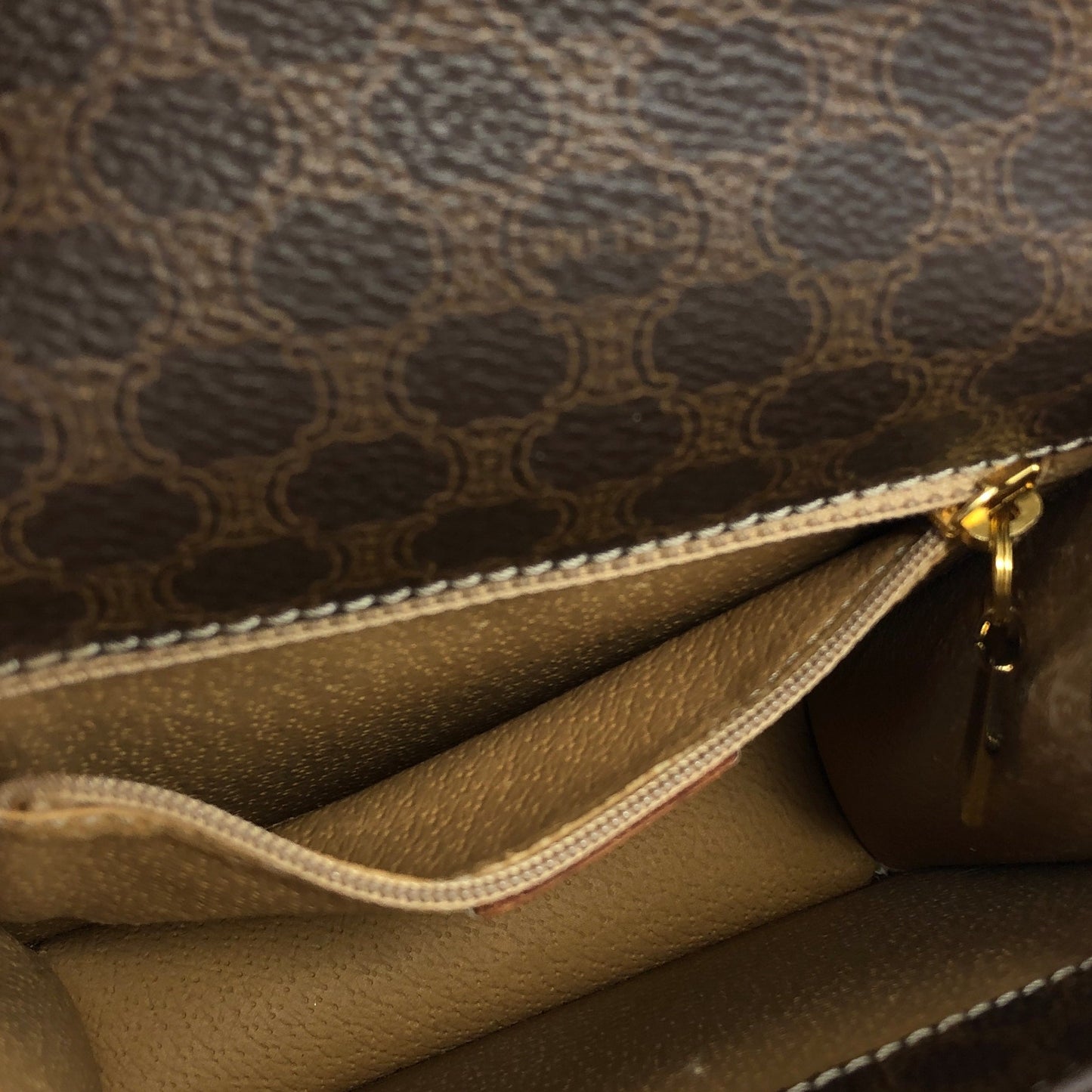 CELINE Macadam Gancini Double Flap Mini bag Shoulder bag Brown Vintage Old CELINE s5ygdx