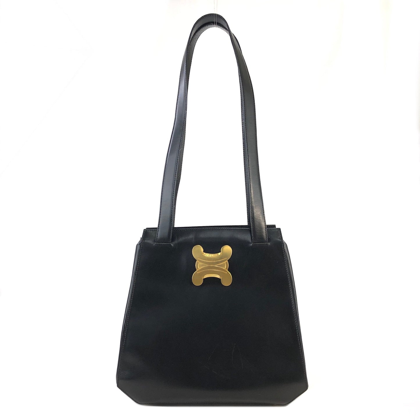 CELINE Triomphe 皮革托特包肩包黑金復古舊款 Celine cpfk62