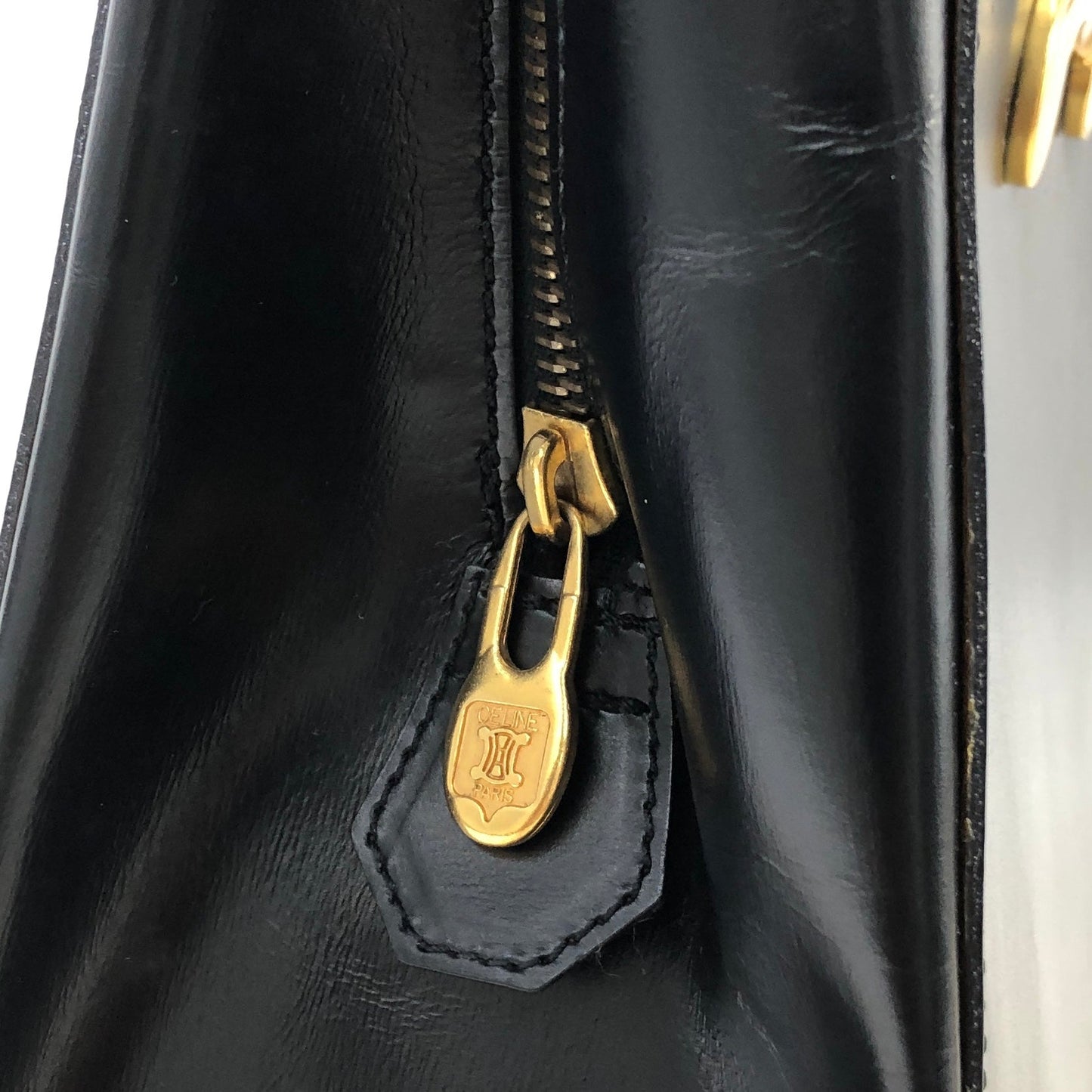 CELINE Triomphe 皮革托特包肩包黑金復古舊款 Celine cpfk62