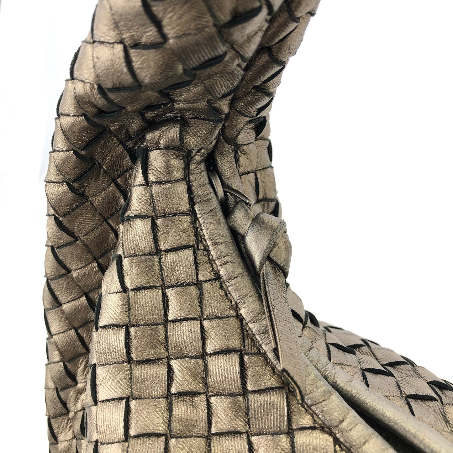Bottega Veneta Intrecciato 皮革 Hobo 包款單肩包金屬金復古 whsy5u
