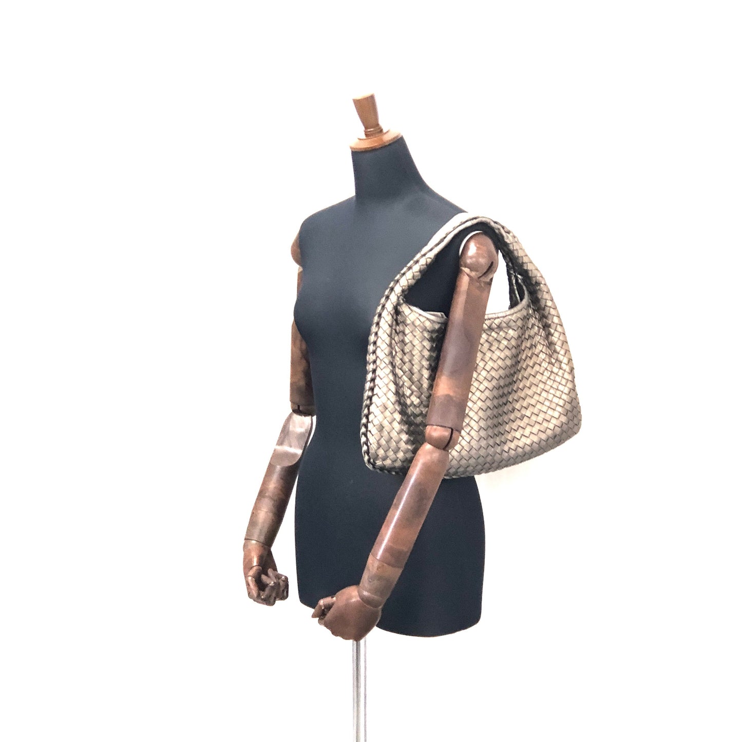 Bottega Veneta Intrecciato 皮革 Hobo 包款單肩包金屬金復古 whsy5u