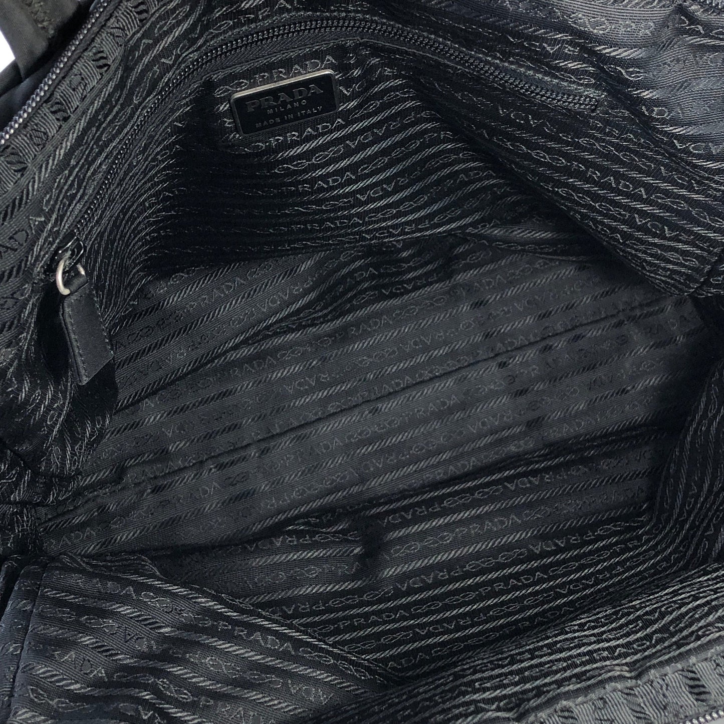 PRADA Triangle logo Nylon Tote bag Black Vintage asuuk8