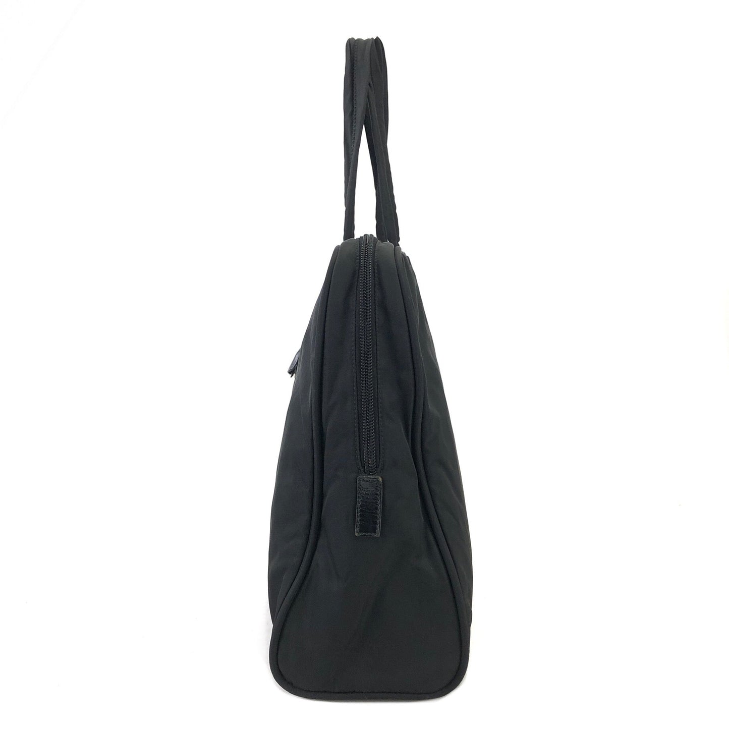 PRADA Triangle logo Nylon Tote bag Black Vintage asuuk8