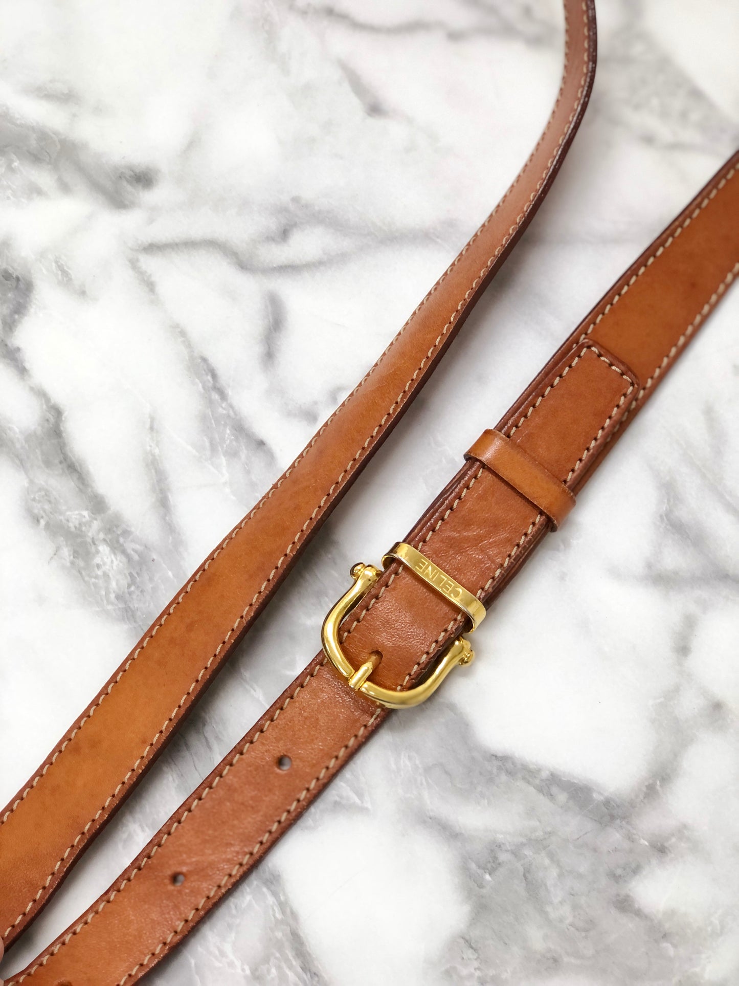 CELINE Macadam Blason Crossbody Shoulder bag Brown Vintage Old Celine rax2y3