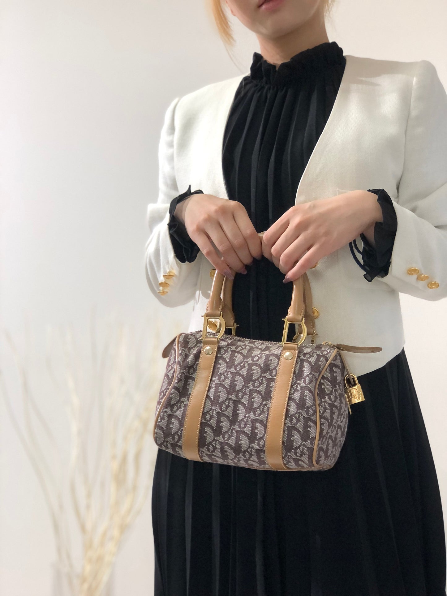 Christian Dior Trotter Small Bostonbag Handbag Brown Vintage Old y2sh4f