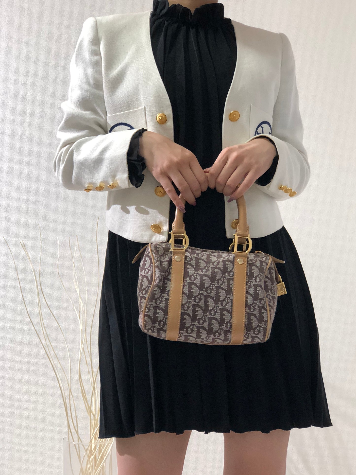 Christian Dior Trotter Small Bostonbag Handbag Brown Vintage Old y2sh4f