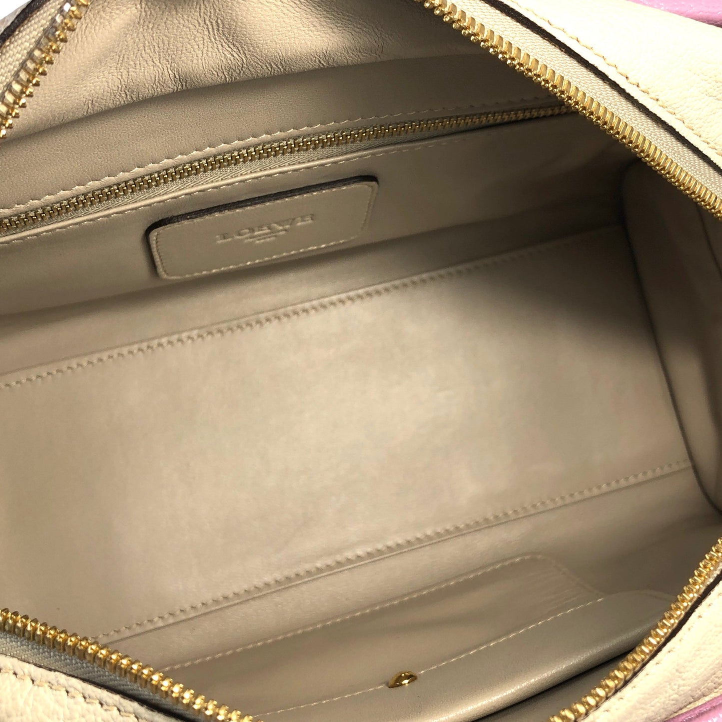 LOEWE Amazona 28 Anagram Tricolore Bostonbag Handbag Ivory Vintage khvm4z