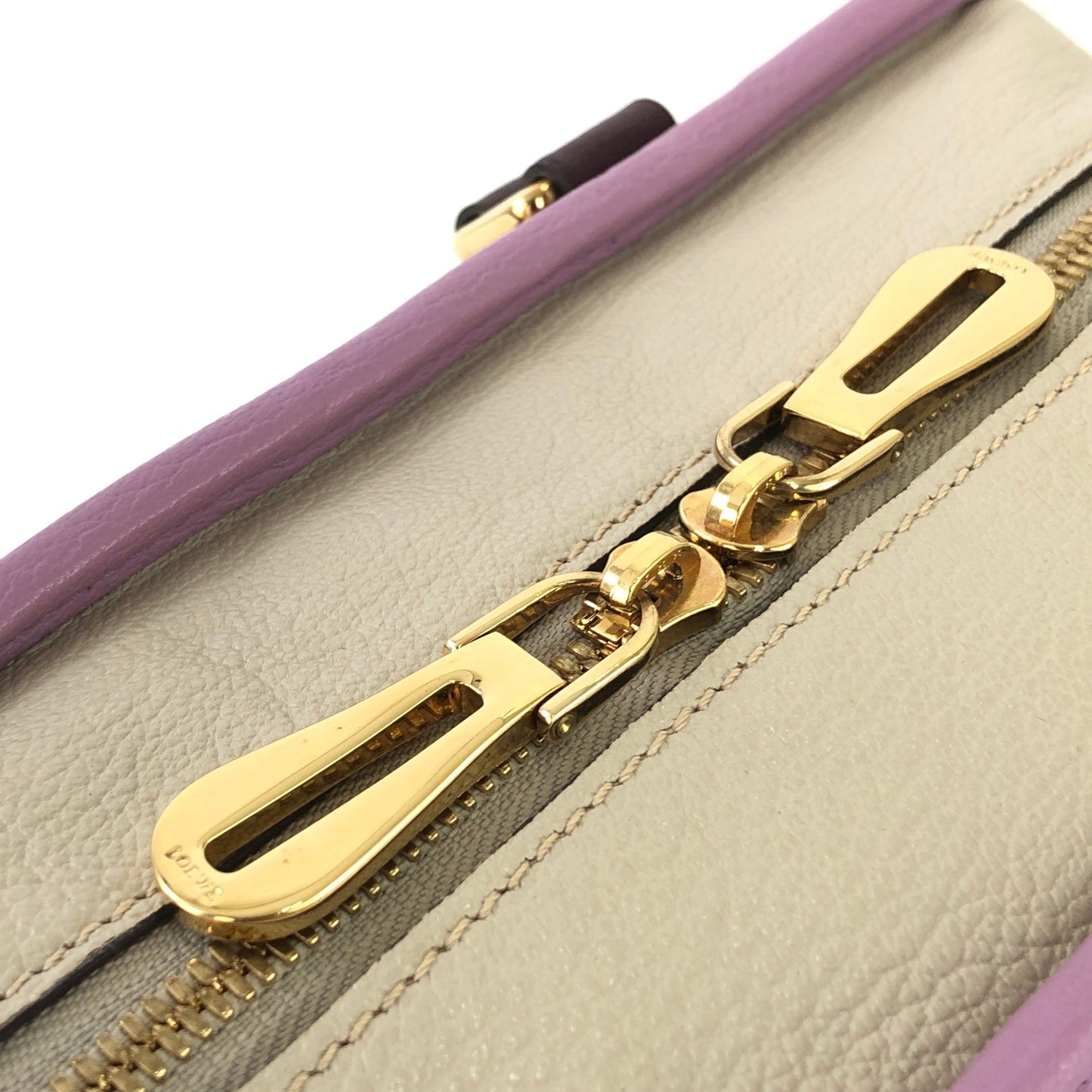LOEWE Amazona 28 Anagram Tricolore Bostonbag Handbag Ivory Vintage khvm4z