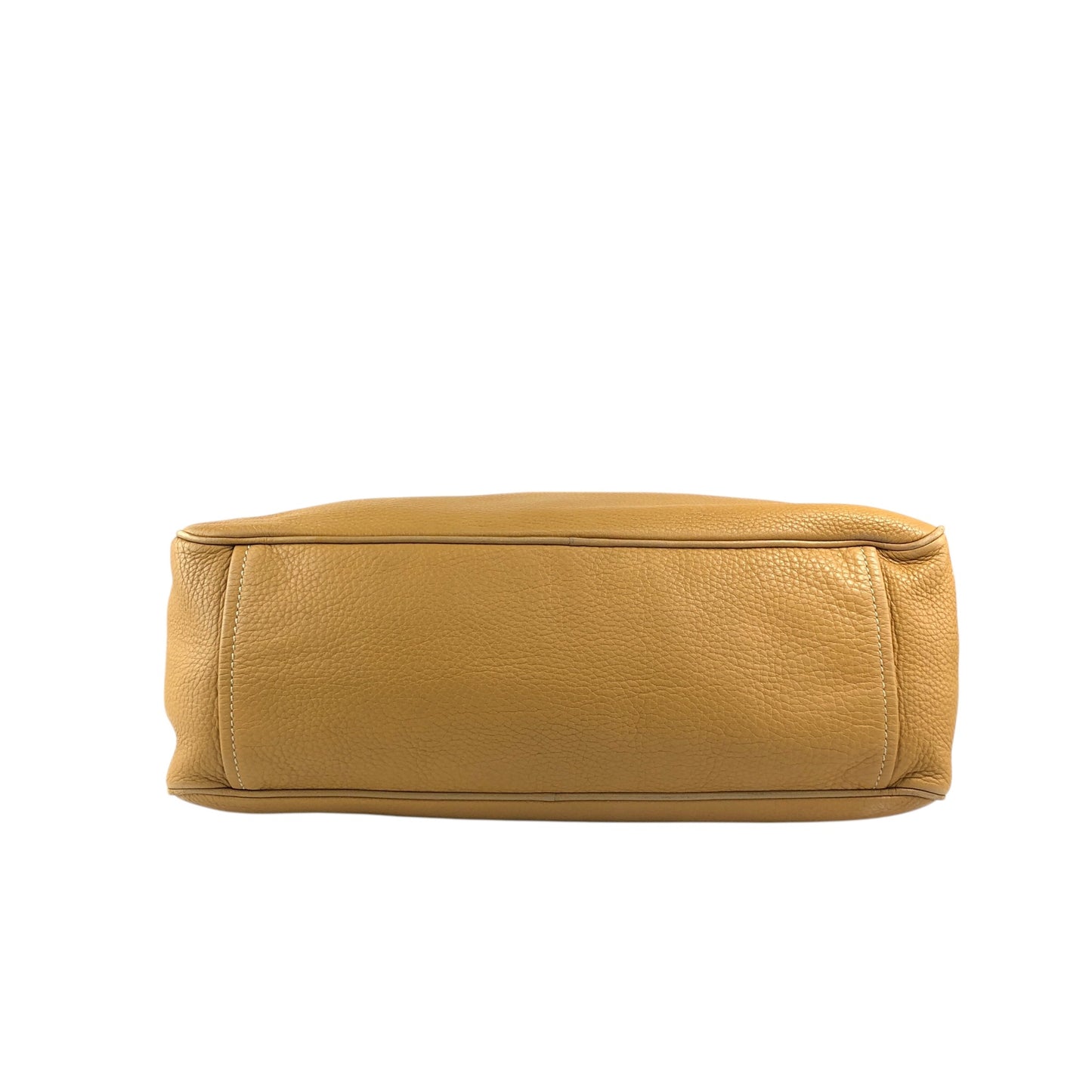 PRADALogo Embossed Small Boston bag Handbag Camel Vintage witjyy
