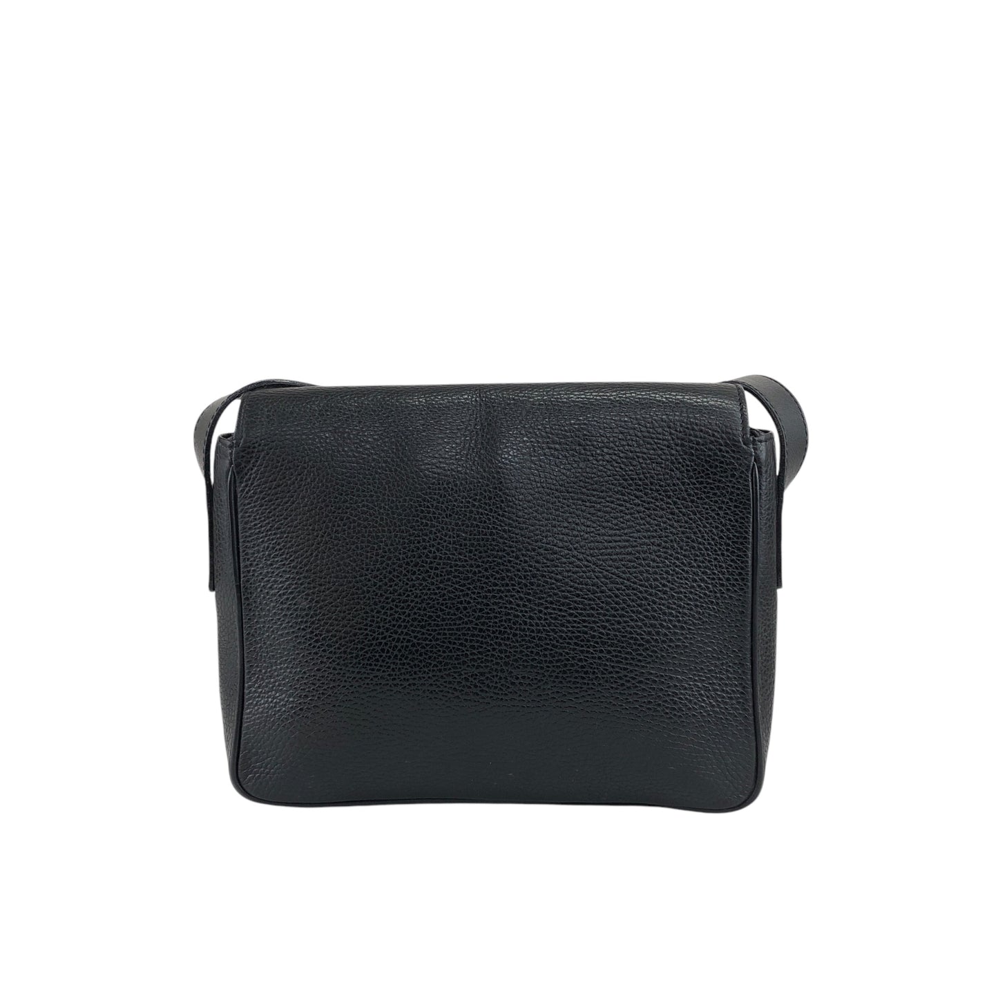 CELINE Logo Embossed Shoulder bag Black Vintage 66np7h