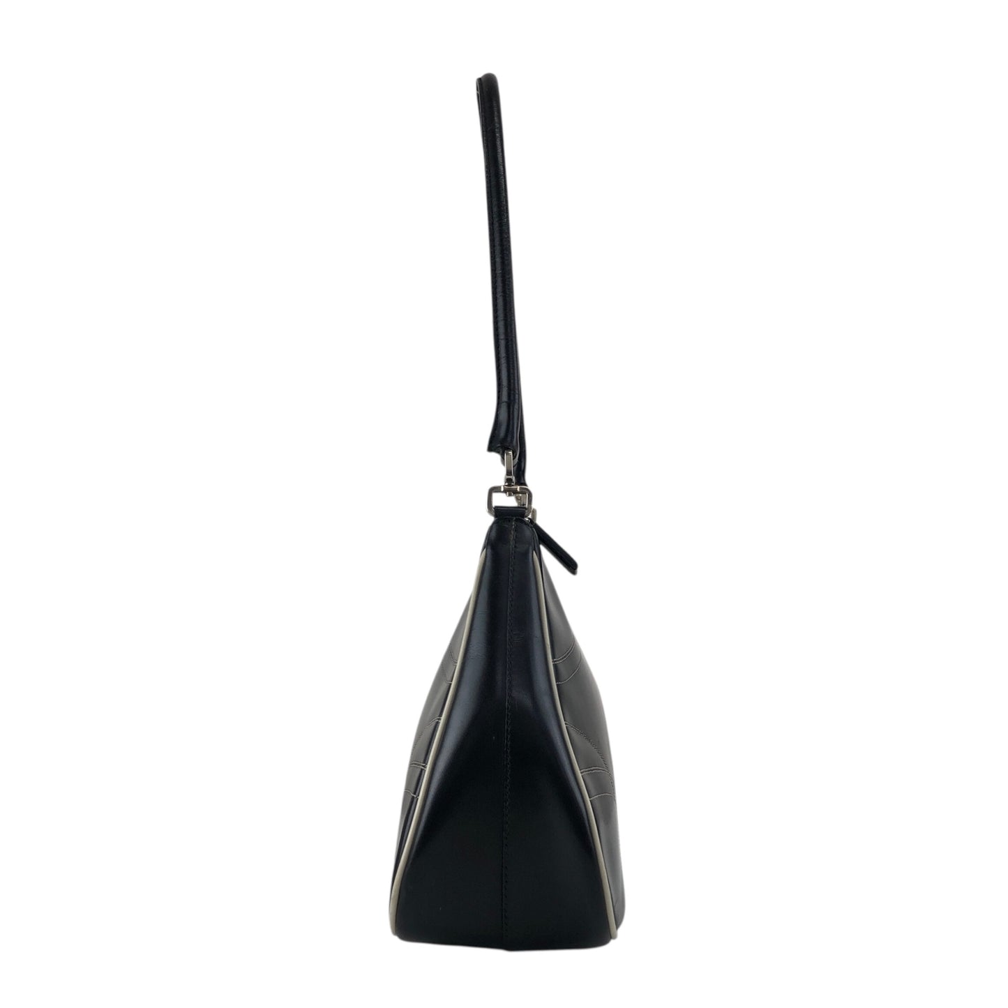 PRADA Stitch Shoulder bag Hobobag Black Vintage tfesrt