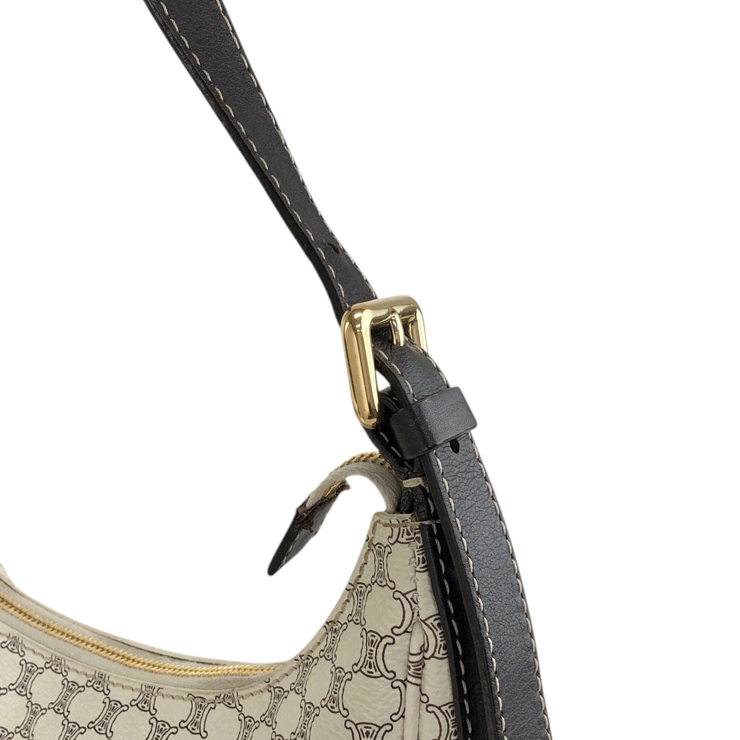 CELINE Macadam Shoulder bag White Vintage sf8jz2