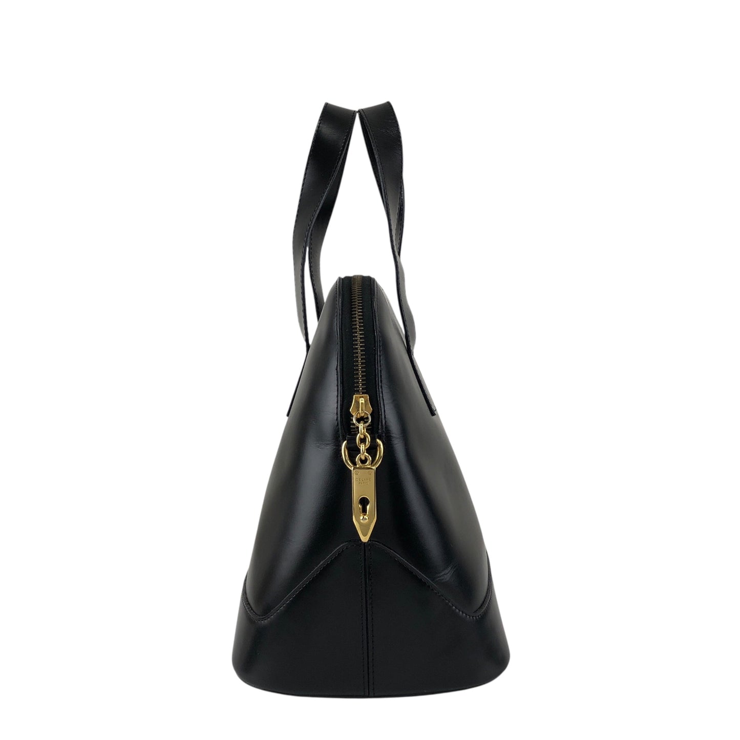 CELINE Two-way Handbag Shoulder bag Black Vintage 4ntwjy