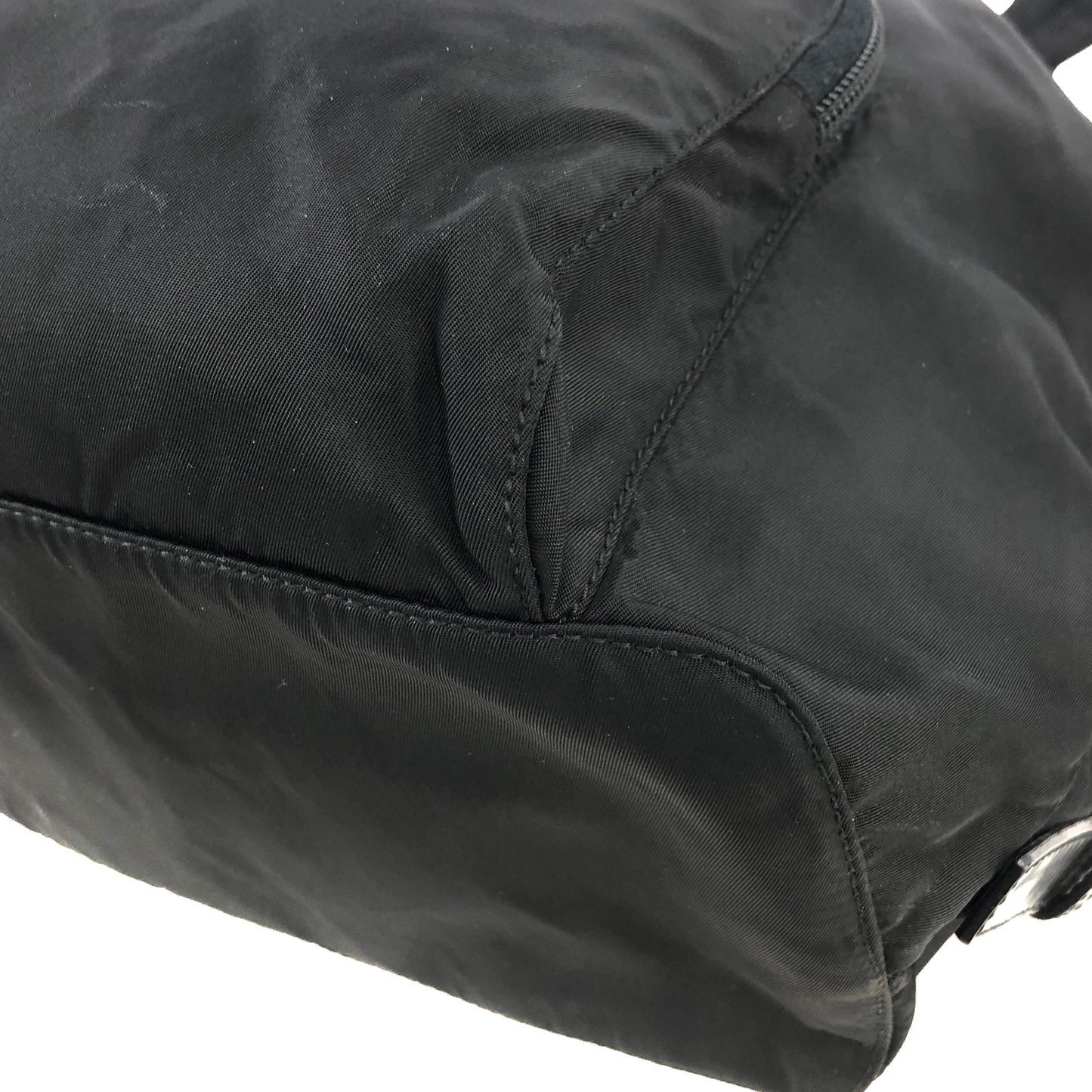 PRADA Triangle Logo Nylon Backpack Black Vintage js64pa