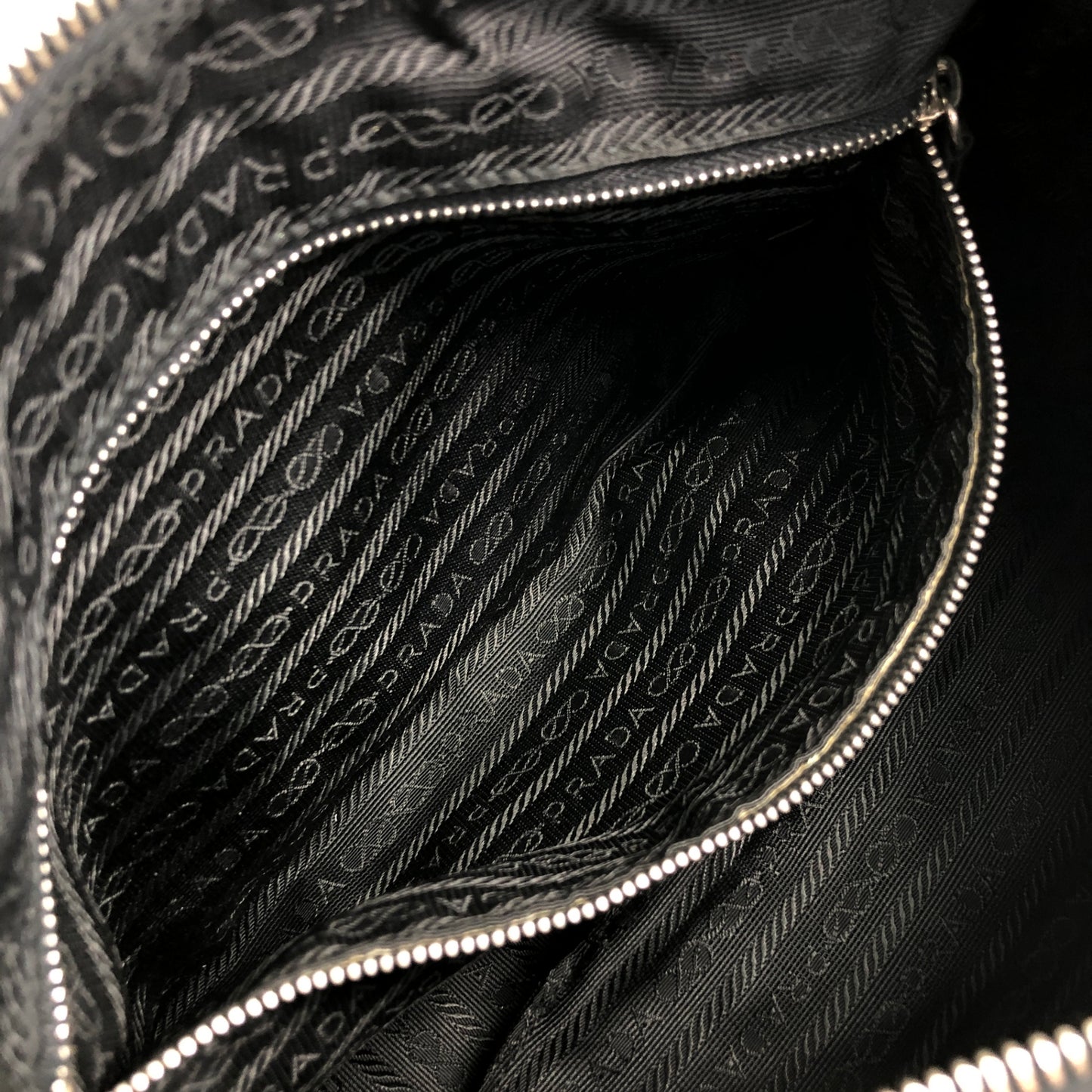 PRADA Triangle Logo Shoulder bag Hobobag Black Vintage yctb4y