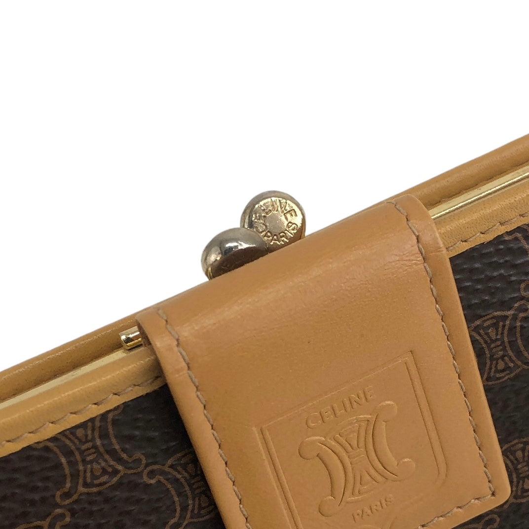 CELINE Blason Folded Wallet Brown Vintage hwtzph