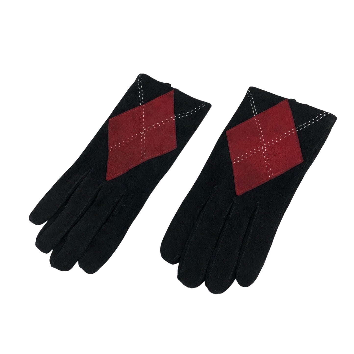 CELINE Argyle Gloves Black Vintage z77scn