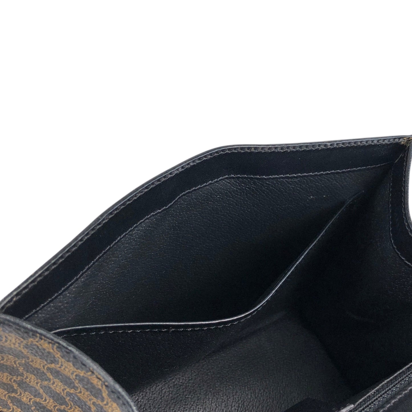 CELINE Macadam Turn Lock Handbag Black Vintage 75x5vx